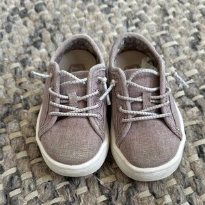 Hey Dude Kids Canvas Sneakers - Taupe with Purple Backing